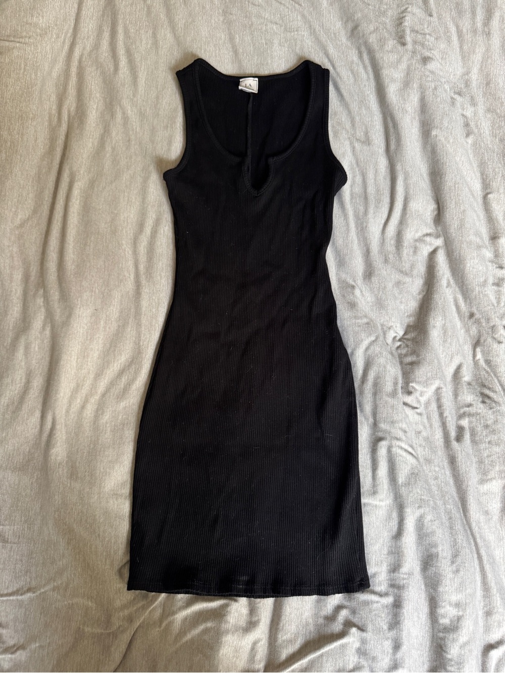 Women's Black Ribbed Tank Dress